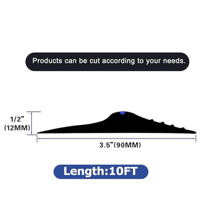 ToLanbbt 10Ft/3.05M Universal Garage Threshold Seal Strip with 300ml Black Sealant/Adhesive, Garage Door Bottom Weatherproof Strip Rubber DIY Weather Stripping Replacement (Black-Blue Line) - color: Black+Blue, size: 10 Ft (incl. 1 adhesive)