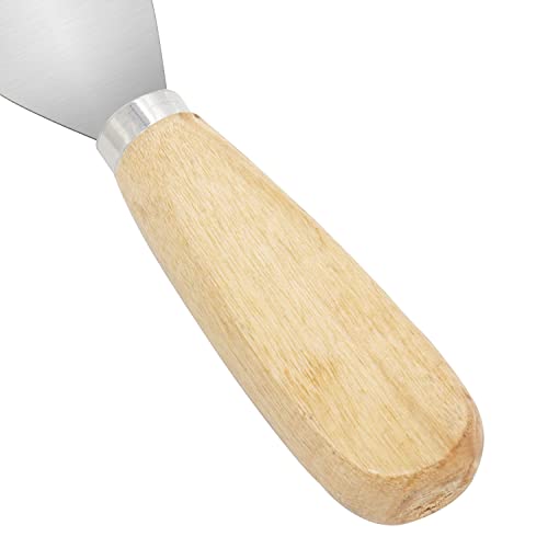 Putty Knife, 2 PCS 3.5 Inch Metal Scraper, wooden Handle Spackle Knives for Drywall, Decals, Wall paper, Patching, Painting, Taping, Scraping Coating