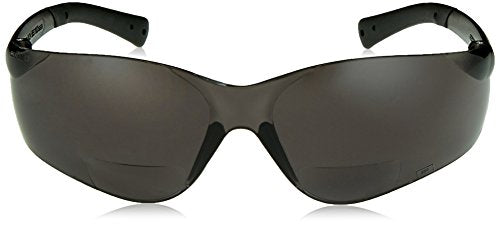 MCR Safety Crews BKH20G BearKat Magnifier Polycarbonate 2.0 Diopter Gray Lens Safety Glasses with Non-Slip Hybrid Black Temple Sleeve - color: Gray Lens, size: 2.0 Diopter