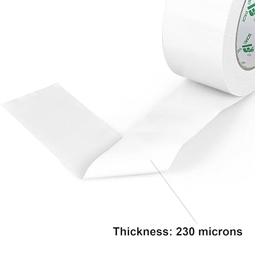 BOMEI PACK 5-Pack White Duct Tape Heavy Duty - 2 inches x 35 Yds Waterproof No Residue Strong Adhesive Duct Tape Tearable for Indoor Outdoor Use,Multi Purpose Home Repair - color: White