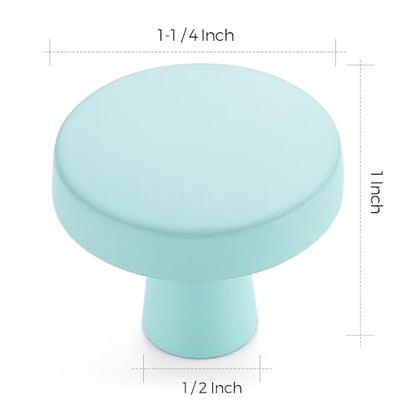 Ravinte 25 Pack Drawer Pulls 1-1/4 Inch Kitchen Cabinet Knobs Solid Round Dresser Drawer Knobs Green Dresser Knobs Drawer Knobs Simple Cabinet Hardware for Cupboard Drawer Pulls - color: Green
