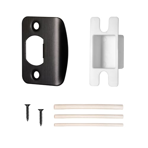 Door Strike Plate for Interior Doors, Security Reinforcement Door Lock Plate, Vintage Door Repair Kit, Venetian Bronze,1 Pack - color: Venetian Bronze, size: 1 Pack