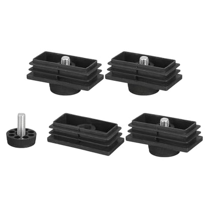 uxcell 4 Set Leveling Feet, 30x60mm Plastic Adjustable Furniture Leg Leveling Rectangle Tube Insert Screw-in Glide Levelers Fit Hole 30mm for Table Chair Furniture, Black - size: 30x60mm