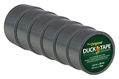 Duck The Original Duck Tape Brand 242716 Duct Tape, Silver, 1.88 in. x 20 yd., 6 Rolls - size: 6 Rolls, 20 Yds