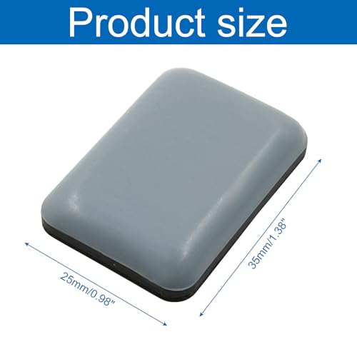 Bivethoi 20 Pcs Furniture Glide Rectangle, Self-Adhesive Sliders Pads Magic Sliders Floor Protectors Sofa Glides for Wood，Ceramic，Tile Floor(25 * 35mm) - size: 1-3/8" x 1", Rectangular