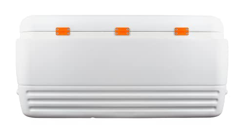 NeverBreak Parts - Igloo Cooler Replacement Parts - Large Repair Kit | High Strength Igloo Cooler Hinges Replacement with Latches | Ice Chest Repair Kit - color: Orange