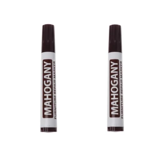 2Pcs Brown Furniture Repair Wood Cabinet Floor Touch Up Markers Scratch Filler Remover - Mahogany,Wood Polish and Care