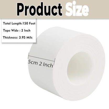 Window Insulation for Winter Weather Sealing Tape 2 Inch x 50 Yards Weather Stripping Residue Free Draft Isolation Sealing Film Tape for Shower Glass Gaps and Doors Windows - size: 2 IN - 50 Yards White