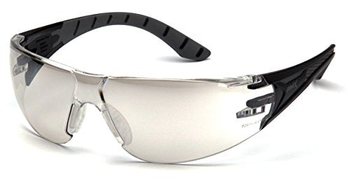 Pyramex Endeavor Plus Safety Glass Black/Gray Frame With Foam Padding Clear H2MAX Anti-fog Lens - color: Black/Grey Frame, Indoor/Outdoor Mirror Lens, style: Standard