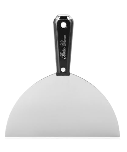 Bates- Putty Knife, 8 Inch, Plastic Handle, Carbon Steel, Flexible, Metal Scraper, Drywall Spackle Knife, Metal Paint Scraper Tool, Putty Knife Scraper, Wall Scraper - color: Black, size: 8 Inch