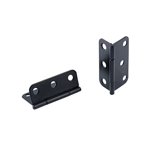 Antrader Door Hinges, 12-Pack Cabinet Gate Closet Folding Hinge, 1-1/2'' Long Home Furniture Hardware, Flat Black - color: Black, size: 1.5" x 1.3", 12pcs