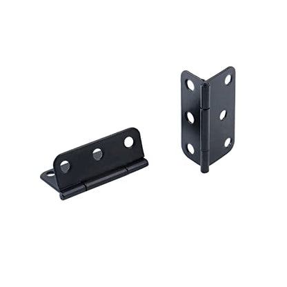 Antrader Door Hinges, 12-Pack Cabinet Gate Closet Folding Hinge, 1-1/2'' Long Home Furniture Hardware, Flat Black - color: Black, size: 1.5" x 1.3", 12pcs