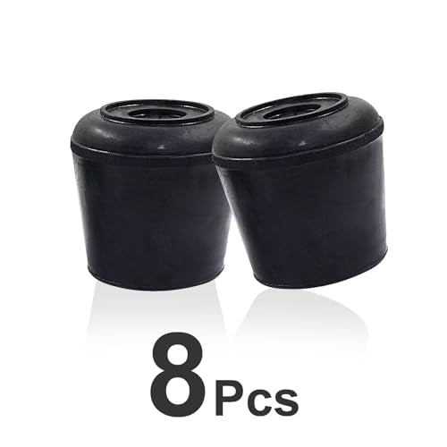 8pcs 1-1/4 Inch Round Chair Leg Tips Caps, Non-Slip Rubber Chair Leg Floor Protectors, Black Furniture Leg Caps Fit for 1.22"-1.26" (31-32mm) Diameter Round Feet - size: 1-1/4 Inch-Black