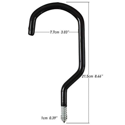 8 Inches Extra Large Mountain Bike Storage Hook Set, Heavy Duty Garage Hook Set Pack of 2