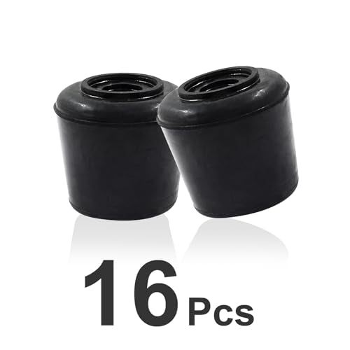 16pcs 7/8 Inch Round Chair Leg Tips Caps, Non-Slip Rubber Chair Leg Floor Protectors, Black Furniture Leg Caps Fit for 0.82"-0.87" (21-22mm) Diameter Round Feet - size: 7/8 Inch-Black