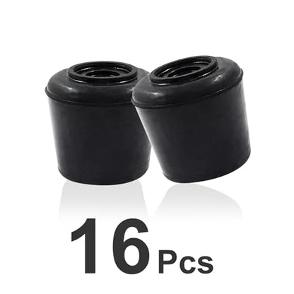 16pcs 7/8 Inch Round Chair Leg Tips Caps, Non-Slip Rubber Chair Leg Floor Protectors, Black Furniture Leg Caps Fit for 0.82"-0.87" (21-22mm) Diameter Round Feet - size: 7/8 Inch-Black