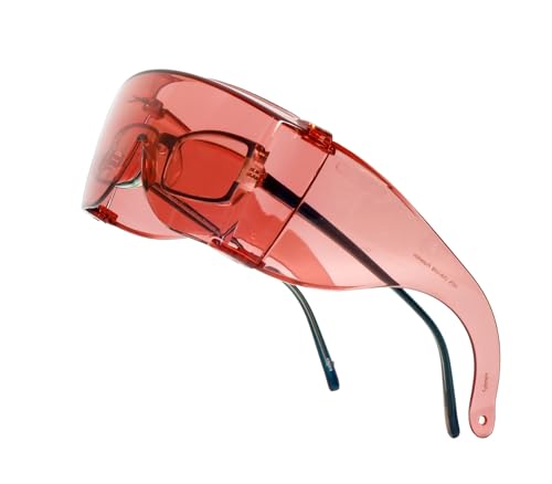 Calabria 3000 Fitover Safety Glasses with Uni-Lens – [Pink Fl-41] Wrap Around Eye Protection | Anti-Fog Scratch Resistant | Protective Eyewear - color: Pink Fl-41