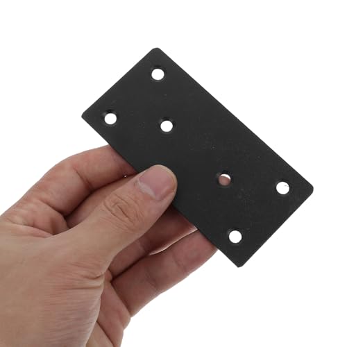 SEWACC 6 Sets Stainless Steel Straight Flat Brackets with Screws for Furniture Repair Fixing Corner Brackets and Shelf Mending Plates Metal Brace Kit for Wood Support and Reinforcement