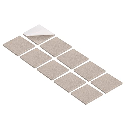 METALLIXITY Square Felt Furniture Pads (2" x 2" x 0.2") 24Pcs, Self-Adhesive Floor Protectors - for Home Cabinet Closet Bed Feet, Beige - size: 2" x 2" x 0.2"