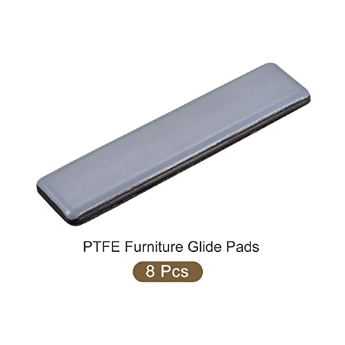 METALLIXITY PTFE Furniture Slider Gliders (100x25mm) 8Pcs, Rectangle Self-Adhesive Floor Protector Pads - for Furniture Carpets - size: 100x25mm
