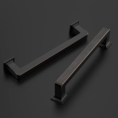 Amerdeco 10 Pack Oil Rubbed Bronze Cabinet Pulls 6.3 Inch(160MM) Hole Centers Kitchen Cabinet Handles Cabinet Hardware Kitchen Handles for Cabinets Cupboard Handles Drawer Pulls ZH0019 - color: Oil Rubbed Bronze, size: 6.25"/160MM Hole Center