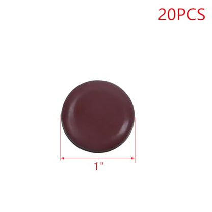 MY MIRONEY 20PCS 1" Round Chair Sliders Brown Self-Adhesive Furniture Slider Gliders Floor Protector Pads with a Clear Plastic Box - style: 1"; Brown; 20PCS
