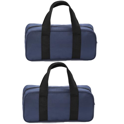 Tool Tote Bag with Wide Mouth, Waterproof Organizer, Available in Navy Blue, Black, and Khaki (2, Navy Blue)