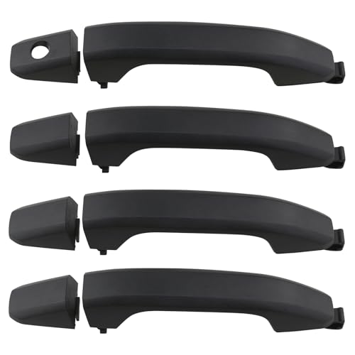 APPERFiT Door Handles w/Gaskets Set - Exterior (Textured Black) Compatible with 2014-2020 Chevy Chevrolet Silverado Suburban Tahoe, GMC Sierra Yukon 23236150 22923605 22929464 22929412 22923599 - color: Textured Black