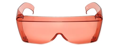 Calabria 3000 Fitover Safety Glasses with Uni-Lens – [Pink Fl-41-3 Pack] Wrap Around Eye Protection | Anti-Fog Scratch Resistant | Protective Eyewear - color: Pink Fl-41 (3 Pack)