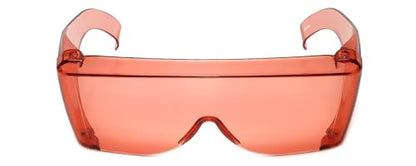 Calabria 3000 Fitover Safety Glasses with Uni-Lens – [Pink Fl-41-3 Pack] Wrap Around Eye Protection | Anti-Fog Scratch Resistant | Protective Eyewear - color: Pink Fl-41 (3 Pack)