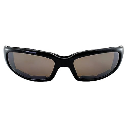 MotoFrames MF Chill Padded Motorcycle Sunglasses Black Frame w/Driving Mirror Lens