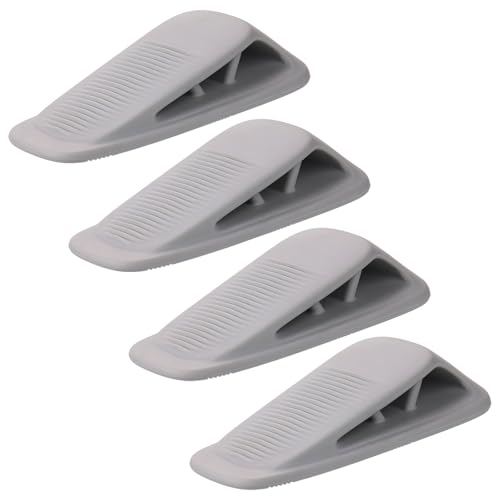 Fursafe&Q Rubber Door Stoppers for Bottom of Door, Door Stop Wedge with Holder, Heavy Duty Doorstops 4 Pack, Wall Protector for Home & Office & School & Commercial Doorstop Keep Open Stack Grey - color: Gray, size: 4 Pack