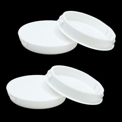 2-3/8 In/60 mm Plastic Plugs for Round Holes, White Flush Type Metal Panel Knockout Snap in Locking Plugs, Screw Covers for Furniture Kitchen Cabinet Insert End Caps, 4PCS - style: 60mm (2-3/8")