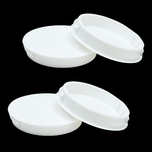 2-3/8 In/60 mm Plastic Plugs for Round Holes, White Flush Type Metal Panel Knockout Snap in Locking Plugs, Screw Covers for Furniture Kitchen Cabinet Insert End Caps, 4PCS - style: 60mm (2-3/8")