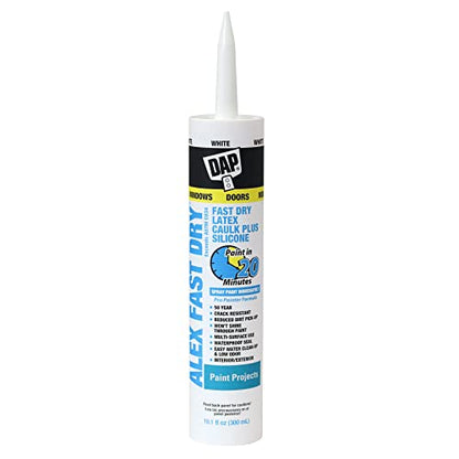 DAP 18425,White Caulk,10.1 oz,10.1 Fl Oz,Whites,(Pack of 6) - size: 10.1 Oz (Pack of 6)