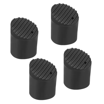PATIKIL Step Ladder Foot Mat, 4 Pack 1.25inch/32mm Herringbone Ladder Feet Cover Non-Slip Rubber Cap Round Accessories Replacement for Ladder Protection, Black