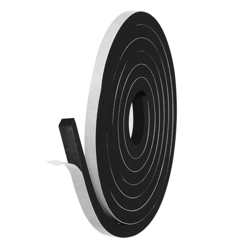 PATIKIL Weather Stripping Door Seal Strip, 1 Roll 1/2 Inch x 1/2 Inch x 10 Ft Self Adhesive Soundproof High Density Foam Tape Insulation for Door Window Air Conditioning, Black - color: Black, size: 1/2 Inch x 1/2 Inch x 10 Ft