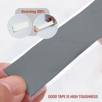 Waterproof Transparent Silicone Repair Tape,Self-Fusing Sealant for Leaky & Damaged Pipes, Easy to Apply with Black Adhesive (0.98 * 196.85 inches) - color: 0.98*196.85 inches