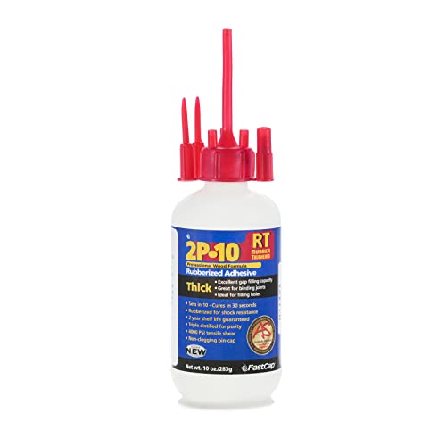 FastCap 2P-10 - Thick (RT-Rubber-toughened) – High Performance Heavy-Duty Super Glue - CA (Cyanoacrylate Adhesive) -10 oz/283g. Superior Shock Resistant. Activator Sold Separately (1-Bottle) - style: Thick RT
