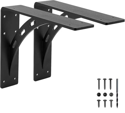 12"x10"x2.5" Heavy Duty Shelf Brackets, Max Load 1100 LBS, Premium Alloy Metal Mantel Support (Set of 2) - Countertop Support - (12 inch x 10 inch) - size: 12 inch x 10 inch