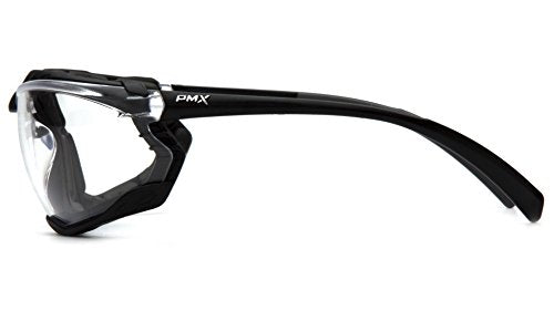 Pyramex Proximity Safety Glasses Eye Protection, Amber H2X Anti-Fog - color: Clear H2max Anti-fog Lens/ Black Frame