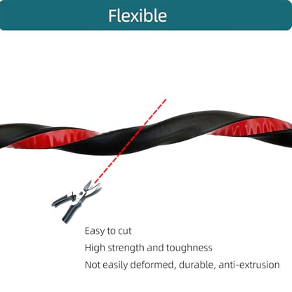D Shape EPDM Foam Rubber Seal with Tape, Self-Adhesive Rubber Weather Stripping for Boat, Auto, RV, Marine, Garage Doors/Window and More, W:0.5"; H:0.5"; L:26Feet
