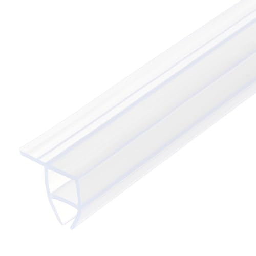 uxcell Shower Door Side Seal, Corner-Type Shower Door Sweep for 1/4" Glass 130" Long Silicone Frameless Glass Door Seal Strip, Stop Shower Leaks, Clear - size: 1/4" Glass 130" Long