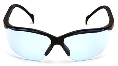 Pyramex Venture II Safety Eyewear, Indoor/Outdoor Mirror Anti-Fog Lens - color: Infinity Blue Lens/ Black Frame