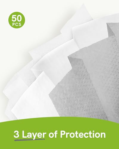 FriCARE Disposable Face Masks, 3-Ply ASTM Level 3 Medical Grade, FSA/HSA Eligible, Breathable & Comfortable for Allergy/Sun Protection, 50 Pack Gray - color: Gray