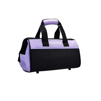 ACOSEA Purple Tool Bag,13 Inch Wide Mouth Open Tool Organizer with 12 Storage Pockets