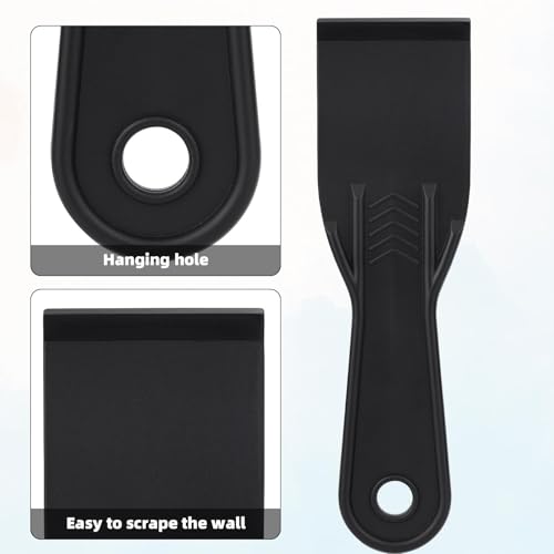 6pcs Plastic Putty Filler Knife, Black Filling Knives Flexible Putty Scraper Wall Scraper Accessory Spatula Tool for Repair Spackling Patching Plastering and Painting - color: Black