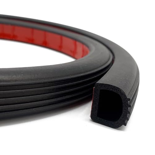 D Shape Rubber Seal Strip, 3/4" Self-Adhesive EPDM Rubber Weather Stripping Gasket for Automotive, Boat, RV Slide Out Seal, Marine, Garage Doors/Window and More, 20Ft - size: (3/4Inch ; 3/4Inch) 20Feet