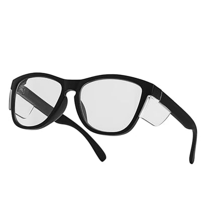 Z87 Anti-Fog Photochromic UV400 Blue Light Blocking Impact Resistant Protective Wraparound safety Glasses - color: Matte Black