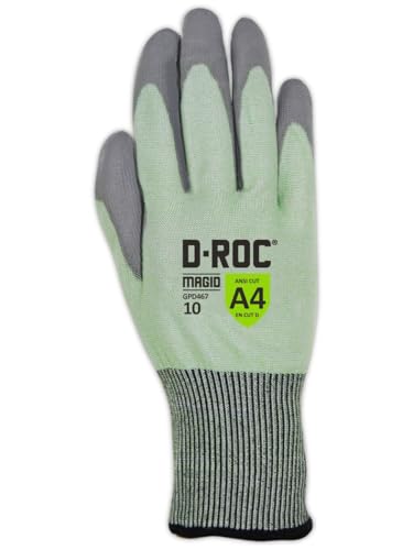 MAGID D-ROC ANSI A4 Touchscreen Compatible PU Coated Work Gloves, 1 Pair, Size 10/XL, GPD467 - size: 9/L, style: 144 Pair